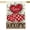 Plaid Check Love Hearts, variant on 4th of July Patriotic House Flag 28x40 Inch Double Sided Burlap Memorial Day American Stars and Stripes Daisy Large Garden Flag Holiday Yard Seasonal Outdoor Outside Decoration