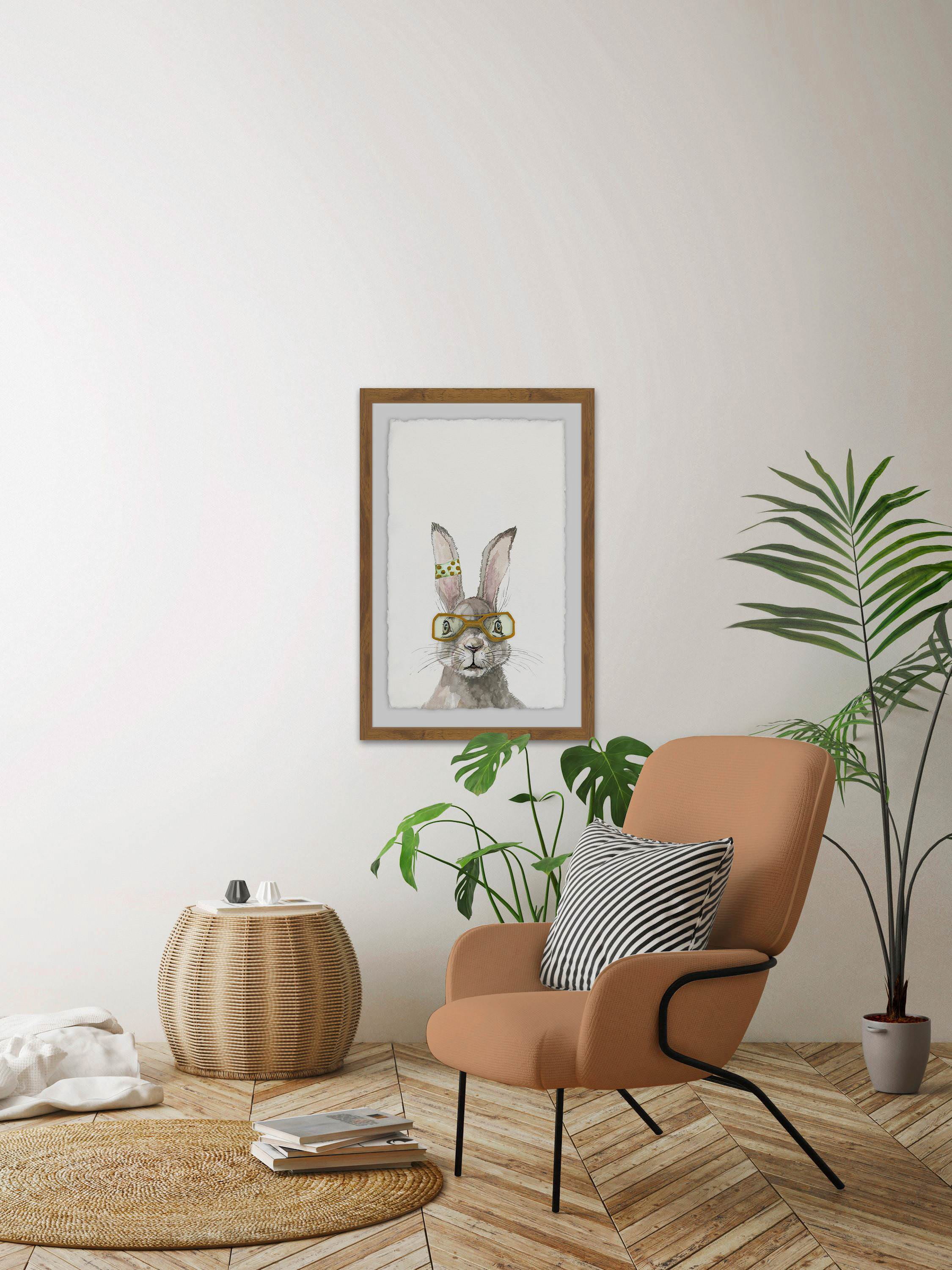 Smart Hare Framed Painting Print