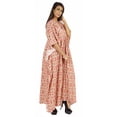 thumbnail image 2 of Moomaya Robe de Nuit Longue Maxi pour Femmes, Cache-Maillot Imprimé à Manches Kimono, Maxi Kaftan, Robe de Nuit, Vêtement de Nuit, 2 of 6