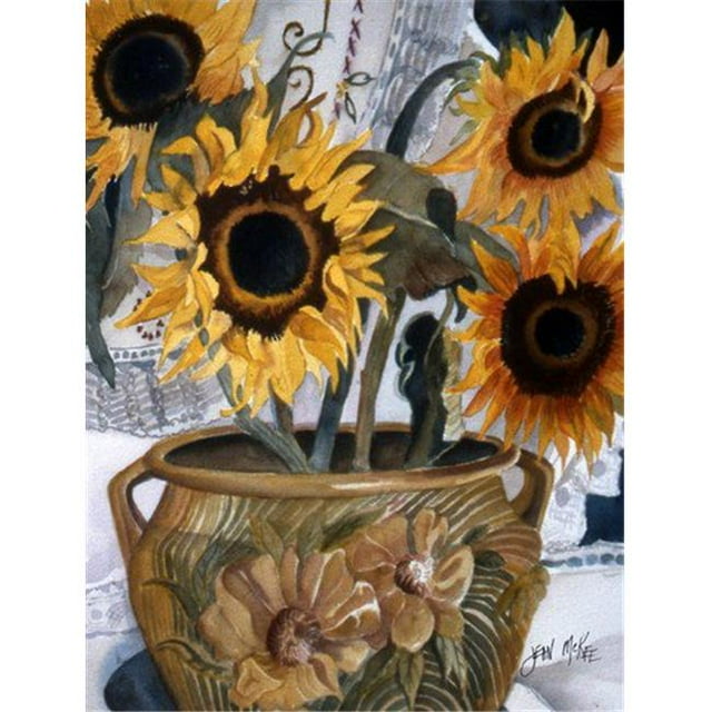 Pot de Tournesols Drapeau Toile Taille Maison