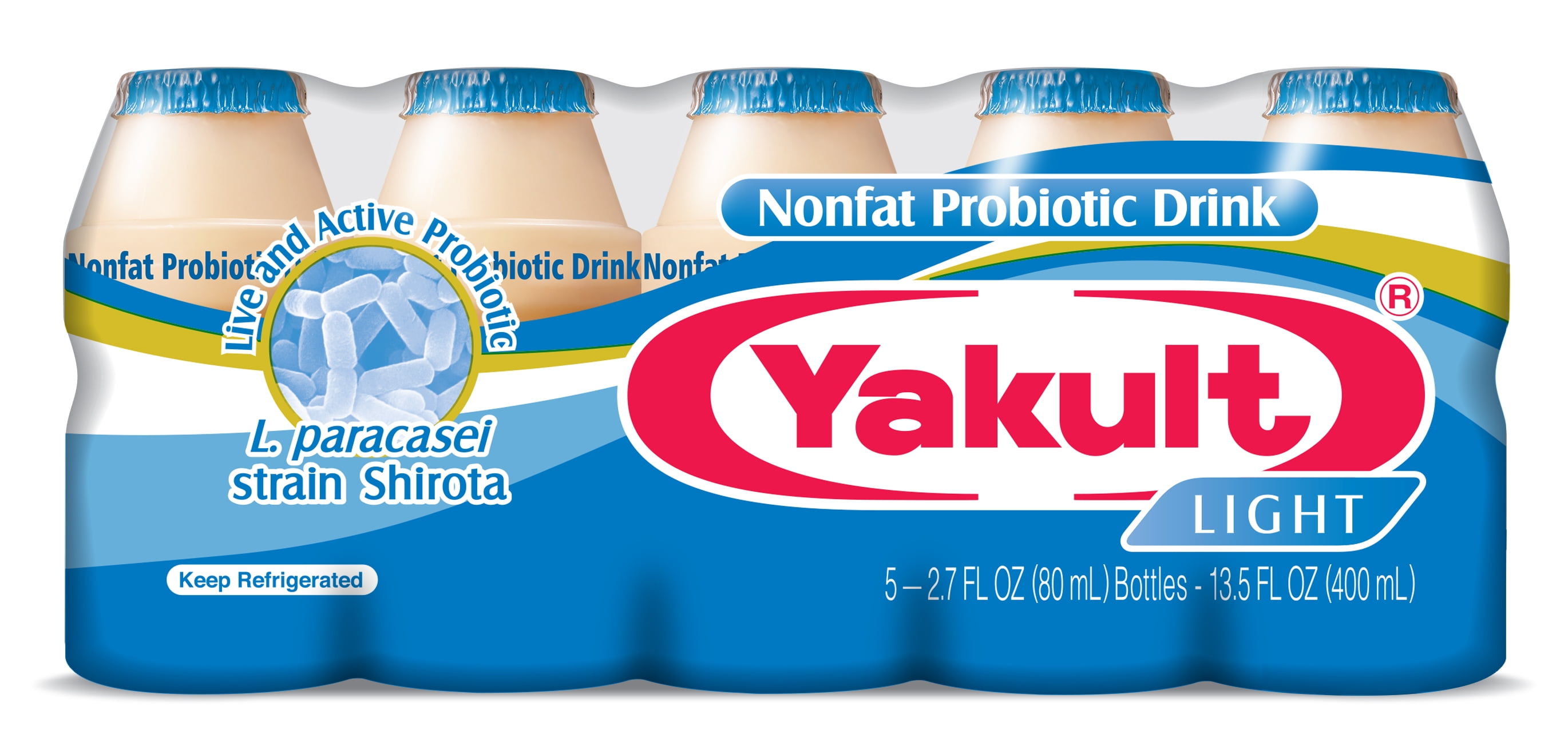 Yakult Light Nonfat Probiotic Drink 2 7 Fl Oz 5 Bottles Walmart
