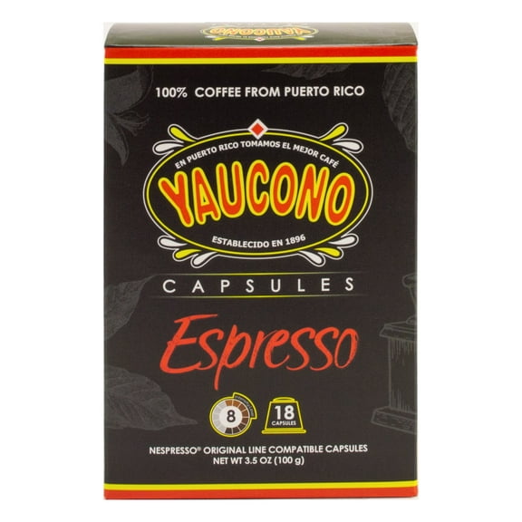 Yaucono Coffee Single Serve Capsules, Roast, Arabica, Intensity Level 8, 18 Count