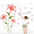 thumbnail image 2 of Adhesivos de pared con diseño de flor de lirio rosa con mariposas, 60 x 90 cm, 2 of 3