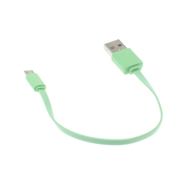 MicroUSB Short USB Cable for TCL A30 (A3) - Charger Cord Power Wire Green Compatible With TCL A30 (A3)