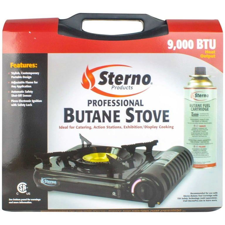 Sterno 50182 1-Burner High Performance Black Butane Countertop Range / Portable  Stove - 15,000 BTU
