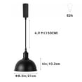thumbnail image 5 of Retro Black Iron Shade Industrial Style J-Type Track Pendant Lights Modern Farmhouse Black Finished E26 Socket Dimmable Rustic Cottage Style for Kitchen Island,Customizable, 5 of 8