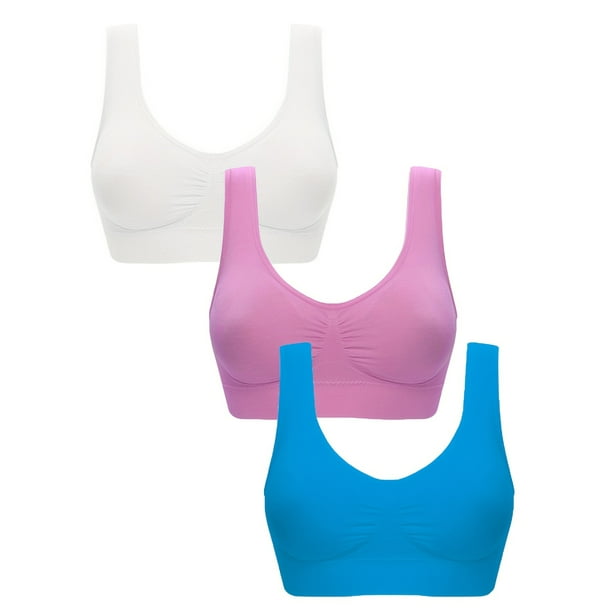 3pcs Wireless Sports Bras Comfy & Breathable Elastic Tank Bra Women's  Lingerie & Underwear 