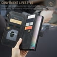 thumbnail image 5 of Wallet Case Compatible with Samsung Galaxy Note 10 Plus, Multifunctional Magnetic Closure Folio Case, [RFID Blocking] Durable PU Leather Flip Lanyard Strap Wristlet Zipper Card Holder Case, Black, 5 of 10