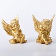 thumbnail image 3 of Decodeary 2pcs Cupid Angel Statue Tabletop Cherub Home Decor Garden Ornament Golden, 3 of 9