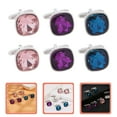 thumbnail image 3 of 3 Pairs Rhinestone Cufflinks Jewelry Elegant Classy Male Cufflinks for Wedding, 3 of 8