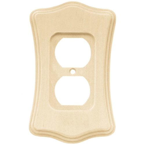 Franklin Brass Wood Scalloped Single Duplex Wall Plate