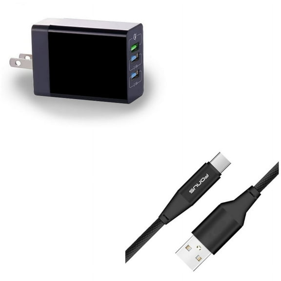 34W Home Charger w Type-C 10ft USB Cable A6X for RED Hydrogen One - Samsung Galaxy Tab S3 9.7 S9 Plus, S8  S8, S10e S10 Plus active 5G Note 9 8 A9 A50 - Sonim XP8 XP3 - Sony Xperia XZs XZ3 XZ1