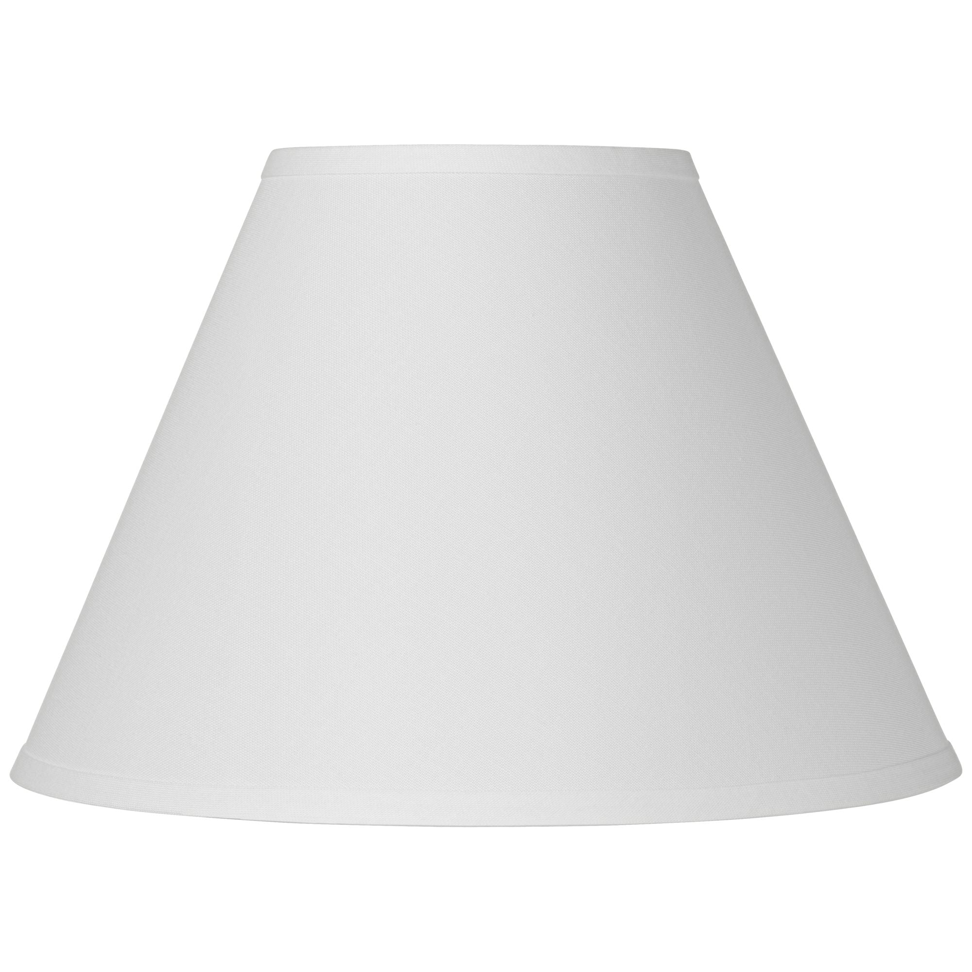 Springcrest Bright Antique White Linen Medium Lamp Shade 6.5" Top x 15" Bottom x 10.75" High x 11.75" Slant (Spider) Replacement with Harp and Finial