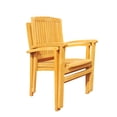 thumbnail image 3 of 7-Piece Teak Dining Set: 72" Round Table + 6 Wave Stacking Arm Chairs, 3 of 10