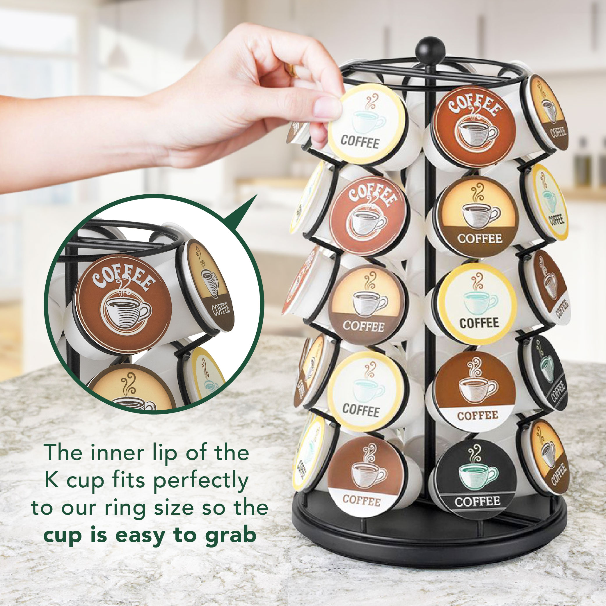 Nifty Solutions Coffee Pod Carousel – Compatible with K-Cups, 35 Pod Capacity, Black - image 2 of 9