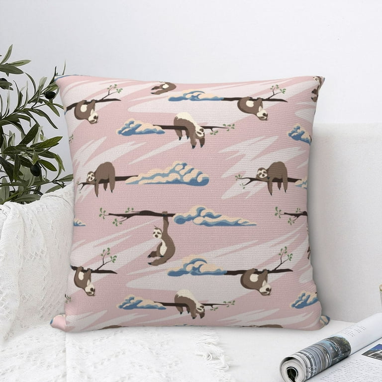Yiaed Cloud Sloth Print Pillow Covers Super Soft Decorative Square