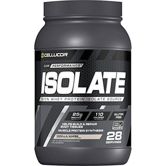 Cellucor 100% Isolate Whey Protein Powder, Post Workout Recovery Drink, Gluten Free Low Carb Low Fat, Vanilla Wafer, 28 Servings