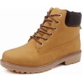 thumbnail image 1 of Botines de invierno con forro de felpa para hombre y mujer, botas de combate de media pantorrilla, cómodos, antideslizantes, cálidos, ligeros y con suela dentada., 1 of 5