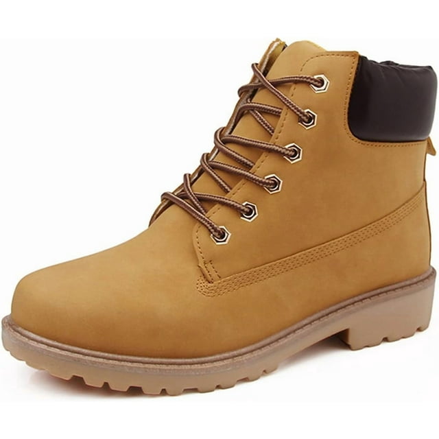 Botines de invierno con forro de felpa para hombre y mujer, botas de combate de media pantorrilla, cómodos, antideslizantes, cálidos, ligeros y con suela dentada.