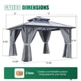 thumbnail image 4 of Clouddwell 12'x12' Hardtop Gazebo - Polycarbonate Double Roof with Netting & Curtains for Patio, Garden Sun Protection,Gray, 4 of 6