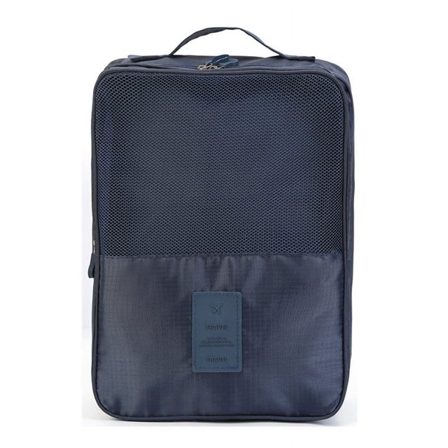 Upgraded Dual-Layer Waterproof Shoe Organizer: 3-Compartment Travel Storage Bag for Home & Trips, Direct from Manufacturer – Durable, Versatile Design (Navy Blue)