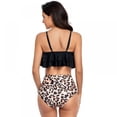 thumbnail image 6 of Women Swimsuit, High Waist Bikini Oversize Double Ruffle Swimsuit High Waist Swimsuits Two Piece Suit, 6 of 13