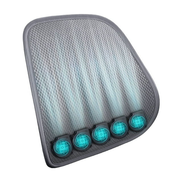 Pisexur Accesorios para coches, Electrónica para cochesCojín de cintura para coche con ventilador USB, ventilación y respaldo, transpirable, disipación de calor, para asiento de oficina y coche, prot