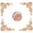 thumbnail image 4 of XIBUFE 2026 New Decorative Wood Molding 4 Pieces Wood Carved Corner Decorative Molding Wood Crafts Wood Carving Unpainted Decorative Rosette Molding for Decoration, 4 of 7