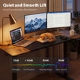 thumbnail image 6 of 63"x 24" Height Adjustable Sit Stand Computer Desk with 3 Memory Presets & Hanging Hooks, Electric Ergonomic Stand up Desk for Home Office, Rustic Brown, 6 of 7