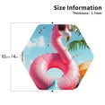 thumbnail image 2 of KLL Drink Coasters Set Hexagon of 4,PU Leather Absorbent Coasters Set Decorative Coffee Cup Coasters Housewarming Gift for Home Decor-Tropical Flamingo Pool Float, 2 of 5