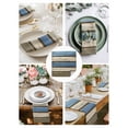 thumbnail image 4 of nqOlkjepod Blue Beige Wood Grain Cloth Napkins Set of 4 Reusable Dinner Napkins, Modern Shabby Chic Board Cocktail Napkin Washable Table Napkins for Wedding/Holiday Party/Baby Shower 20"x20", 4 of 8