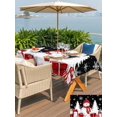 thumbnail image 4 of Outdoor Tablecloth with Umbrella Hole and Zipper, Black Plaid Christmas Rectangle Table Cloth 60x84 Inch Waterproof Tablecloth, Snowman Gifts Xmas Tree Winter Snowflake Picnic Table Cover for Patio, 4 of 7