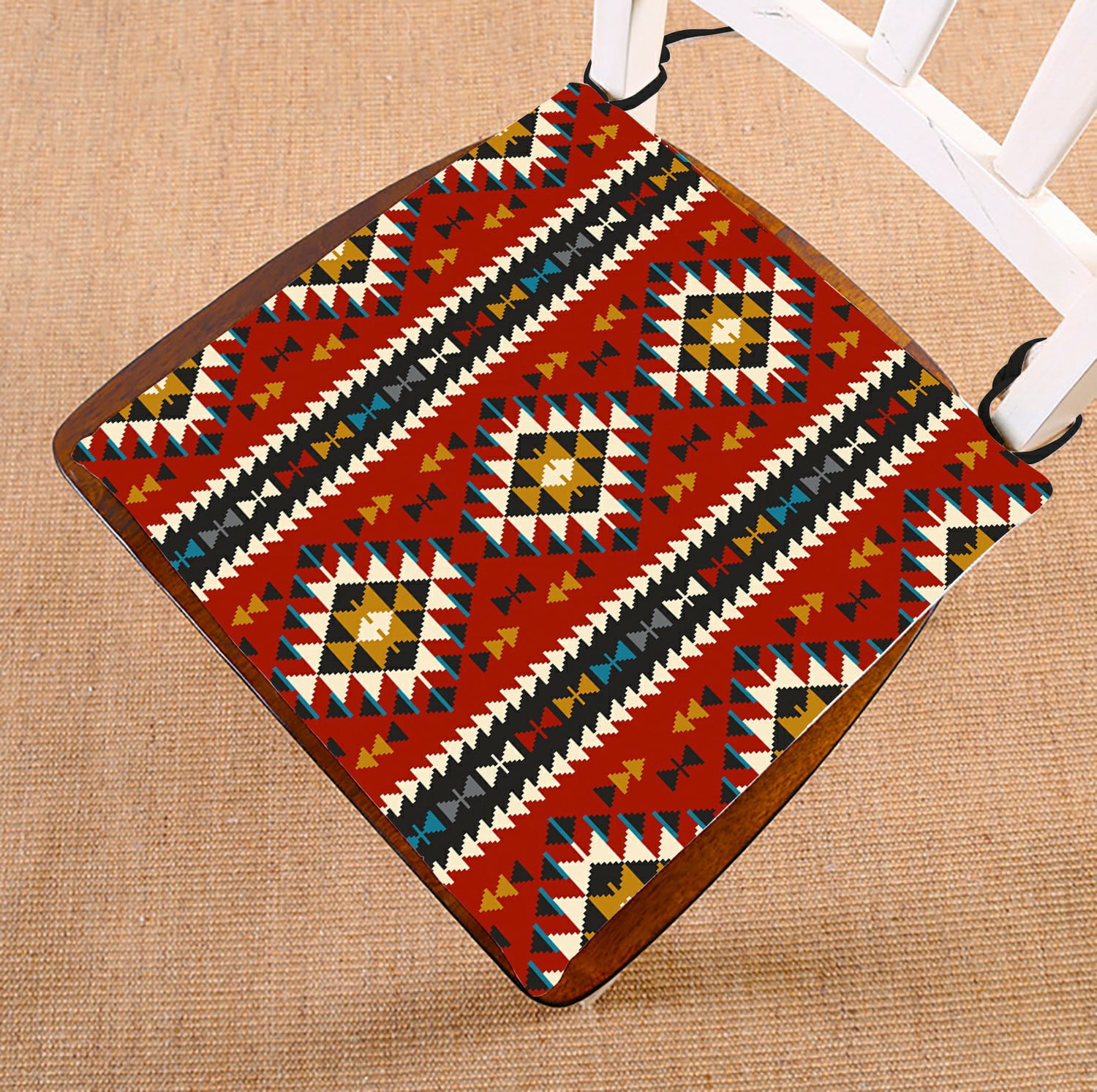 ECZJNT Tribal Colorful Geometric Ethnic Traditional Ornament seat pad