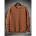 thumbnail image 4 of HOOMEUMY Men's Solid Long Sleeved Round Neck Casual Sports T shirt Fashionable Comfortableable Daily Use for Outdoor Activities and Leisure Wear, 4 of 9