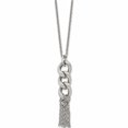 thumbnail image 4 of Stainless Steel Polished And Textured Chain Dangle With 2In Ext Necklace Made In China -Jewelry By Sweet Pea, 4 of 9