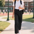 thumbnail image 2 of Girls' Dress Pants High Waisted Wide Leg Sweatpants Kids Formal Uniform Clothes Cute Trendy Western Pant for Teens Trousers, 2 of 9