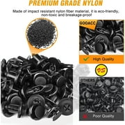 GOOACC 120Pcs Car Bumper Push Retainer Clips & Nylon Fasteners Rivet Kit 6mm 7.6mm 8mm 8.8mm 10mm Door Trim Panel Clips , 1PC Fastener Remover, Black