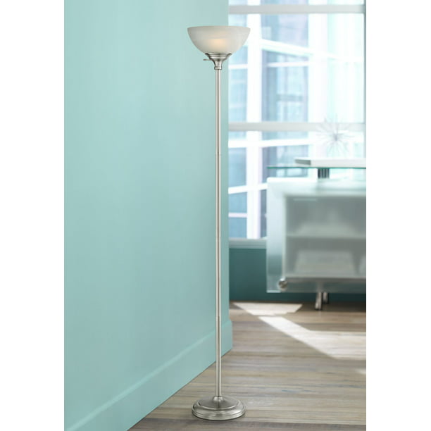 360 Lighting Modern Torchiere Floor, 71 25 In Bronze Torchiere Floor Lamp With Frosted Plastic Shade