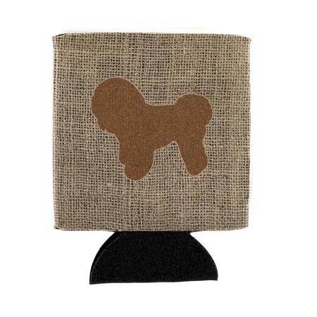 

Carolines Treasures BB1107-BL-BN-CC Bichon Frise Burlap and Brown BB1107 Can or Bottle Hugger Can Hugger multicolor