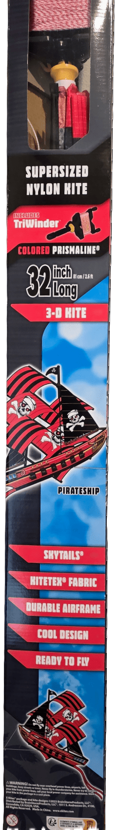 3-D P-51 Pirate Ship SuperSized Nylon Kite 35 inch length