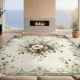 thumbnail image 2 of Design&I 6'x9' Washable Area Rug Boho Farmhouse Vintage Bouquet Scrollwork Faded Bathroom Distressed for Dining Room, Under Table, Office, Snag-Free, 2 of 7