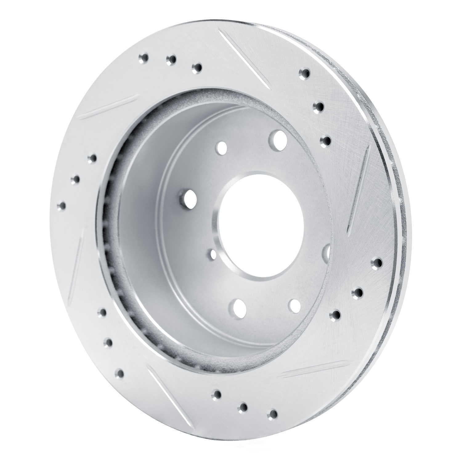 Dynamic Friction Company 631-80008L DFC Brake Rotor - Drilled And Slotted - Silver