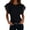 Black, variant on ClodeEU Women's Round Neck Lace Ruffle Sleeve T-Shirt, Casual Slim Fit Summer Blouse Black,Women's Plus L