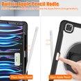 thumbnail image 4 of Dteck Case for iPad Pro 12.9-inch 3rd/4th/5th/6th Generation (2018/2020/2021/2022),Military Grade Shockproof Silicone Cover 360° Rotatable Stand- Shoulder Strap- Handle- Pencil Holder,Black, 4 of 8