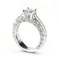 thumbnail image 5 of Blue Jewel Brilliant 1.7 Ct Round Cut Diamond Ring - Silver 14K White Gold Plated Ring - Hidden halo with Milgrain Diamond Rings for Her - Decorative Technique Milgrain Diamond Rings for Women's, 5 of 11