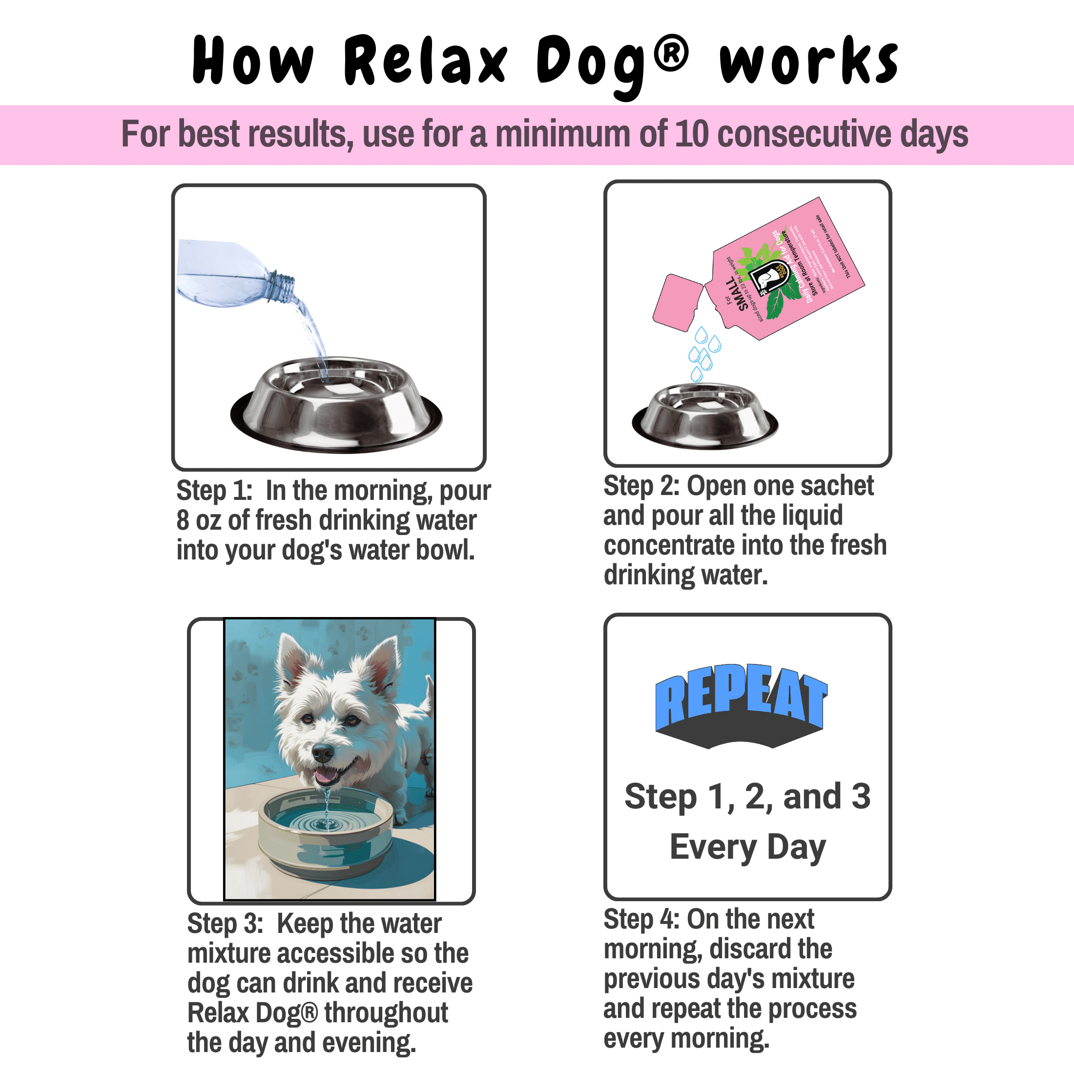 Relax Dog Daily Calming Aid for Small Size Dogs - 30 day supply