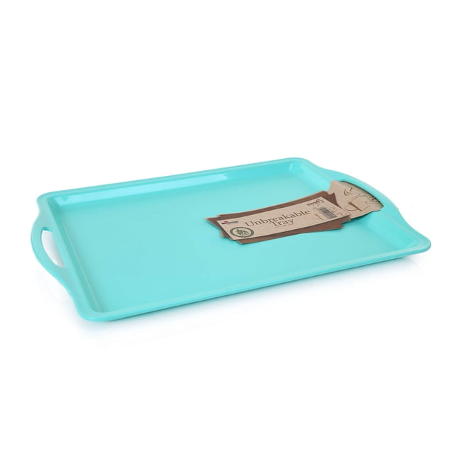 Bandeja para servir Mintra Home, duradera e irrompible, color verde azulado, 44 x 32 cm