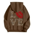 thumbnail image 4 of XIAOCHA WoMen's Hoodie Oversized Long Sleeve Hooded Pullover Soft Leopard LOVE & Red Lip Graphic Casual Daily Top, 4 of 7