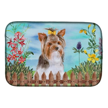 Yorkshire Terrier 2 Spring Dish Drying Mat