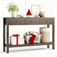 thumbnail image 6 of Aiho Console Table with 3 Drawers, Wood Entryway Table with Storage Shelf, Sofa Tables Narrow Long for Living Room, Entryway, Hallway, Foyer - Retro, 6 of 9